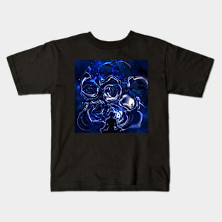 The Blue & Black Meditator -  Abstract Design 2 Kids T-Shirt